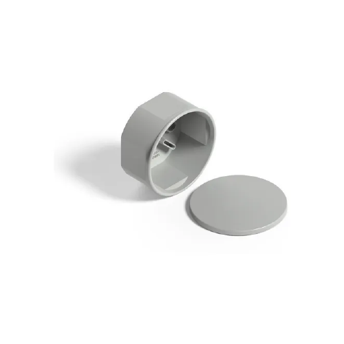 Caja circular sobreponer gris